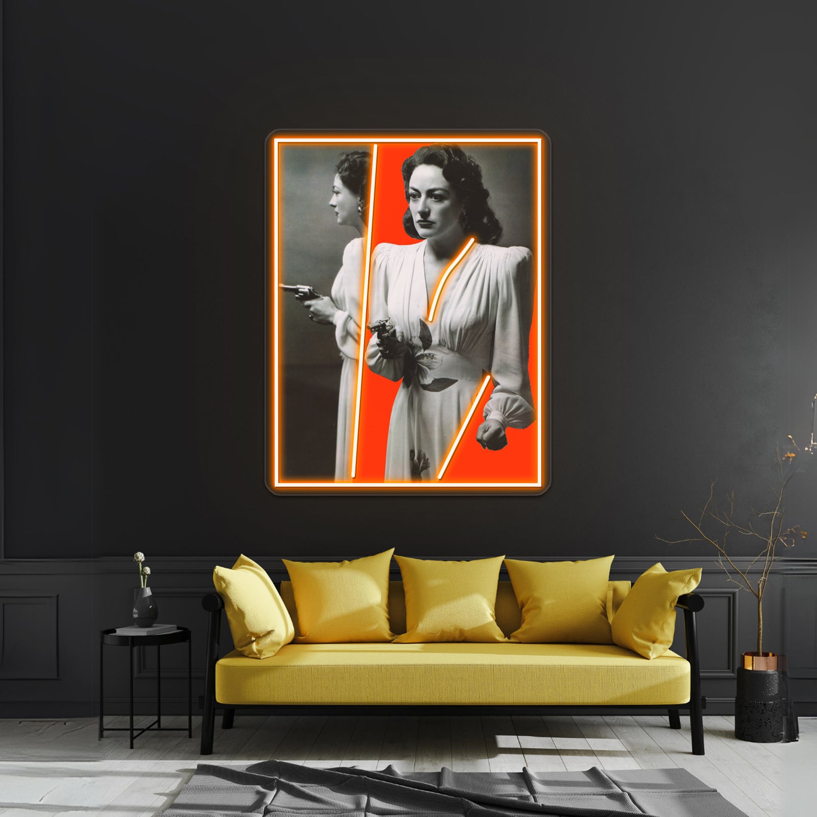 Joan Crawford Mildred Pierce Red Collage Art Wall Artwork Neon Signs | Shineneon