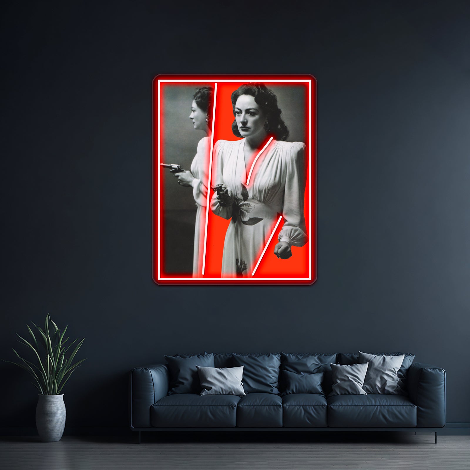 Joan Crawford Mildred Pierce Red Collage Art Wall Artwork Neon Signs | Shineneon