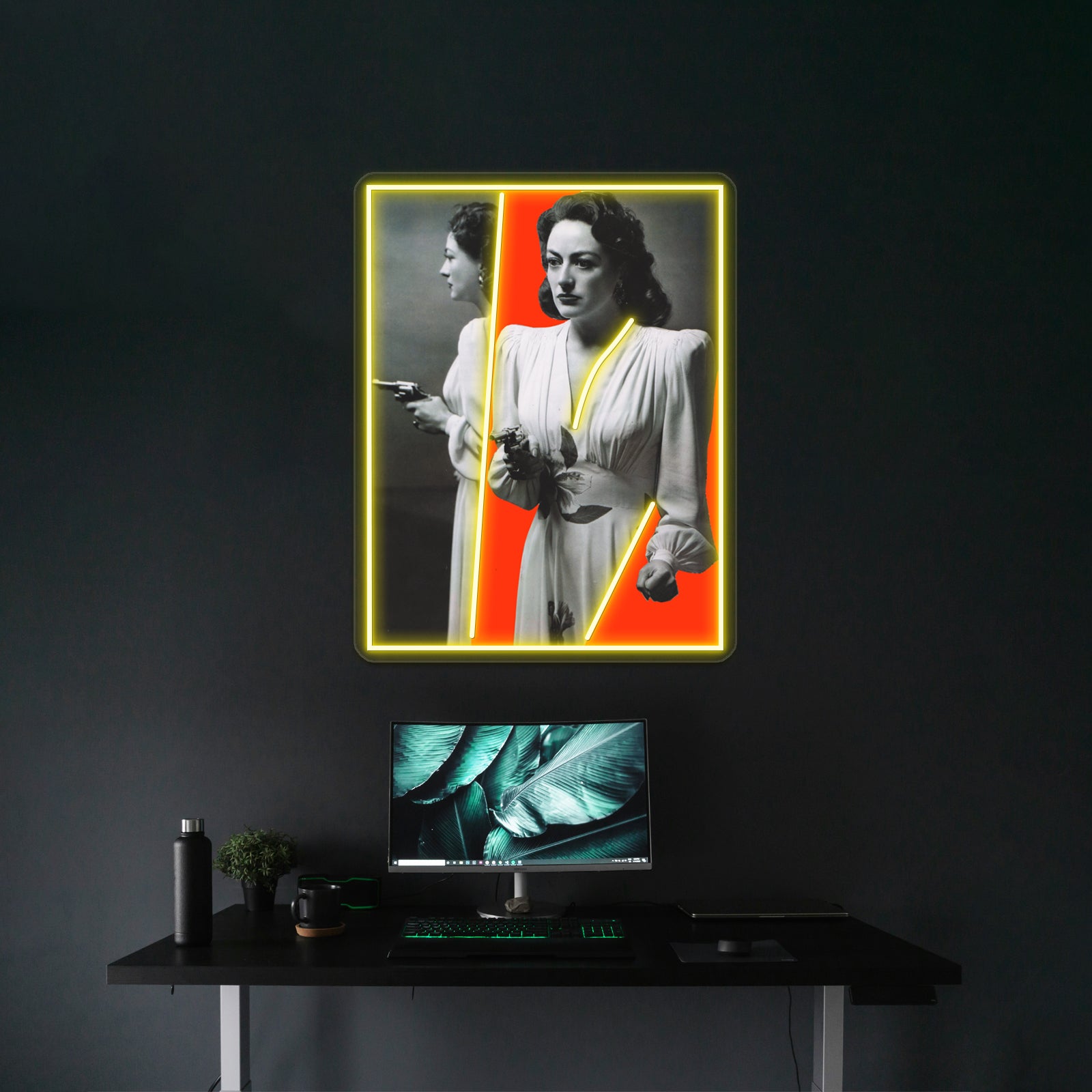 Joan Crawford Mildred Pierce Red Collage Art Wall Artwork Neon Signs | Shineneon