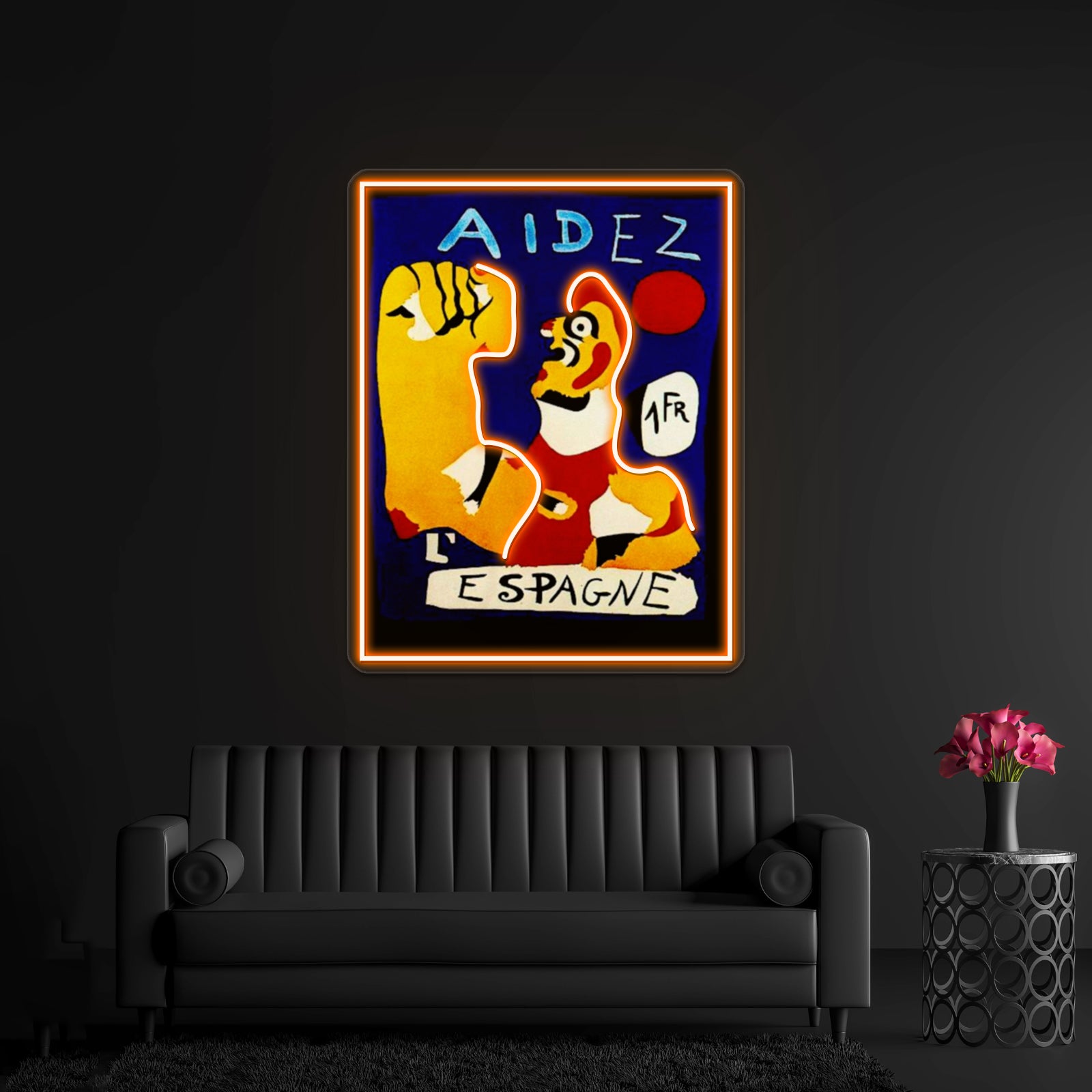 Joan Mir Aidez Espagne Ayuda A Espaa Poster Wall Artwork Neon Signs | Shineneon