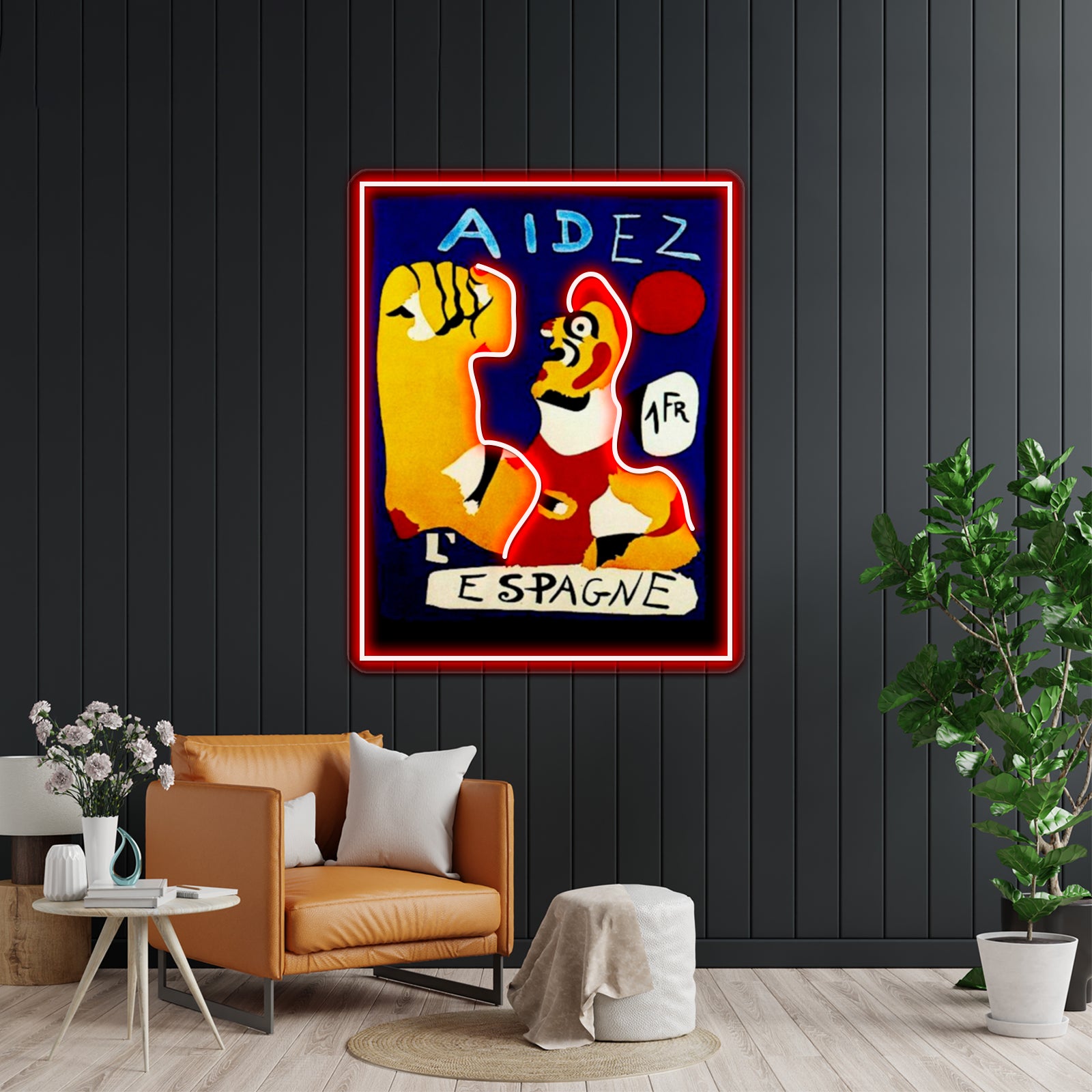 Joan Mir Aidez Espagne Ayuda A Espaa Poster Wall Artwork Neon Signs | Shineneon