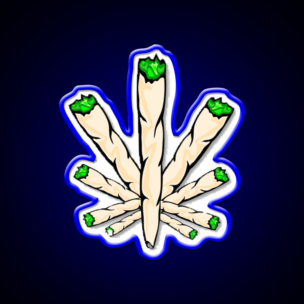 Joint Weed Leaf Hemp Inspired Green Leaf Led Neon Sign Rgb Color - LED neon sign view 5