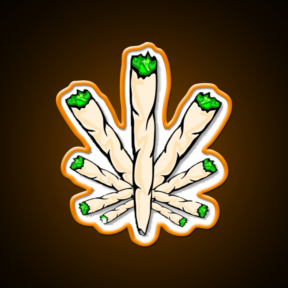 Joint Weed Leaf Hemp Inspired Green Leaf Led Neon Sign Rgb Color - LED neon sign view 6