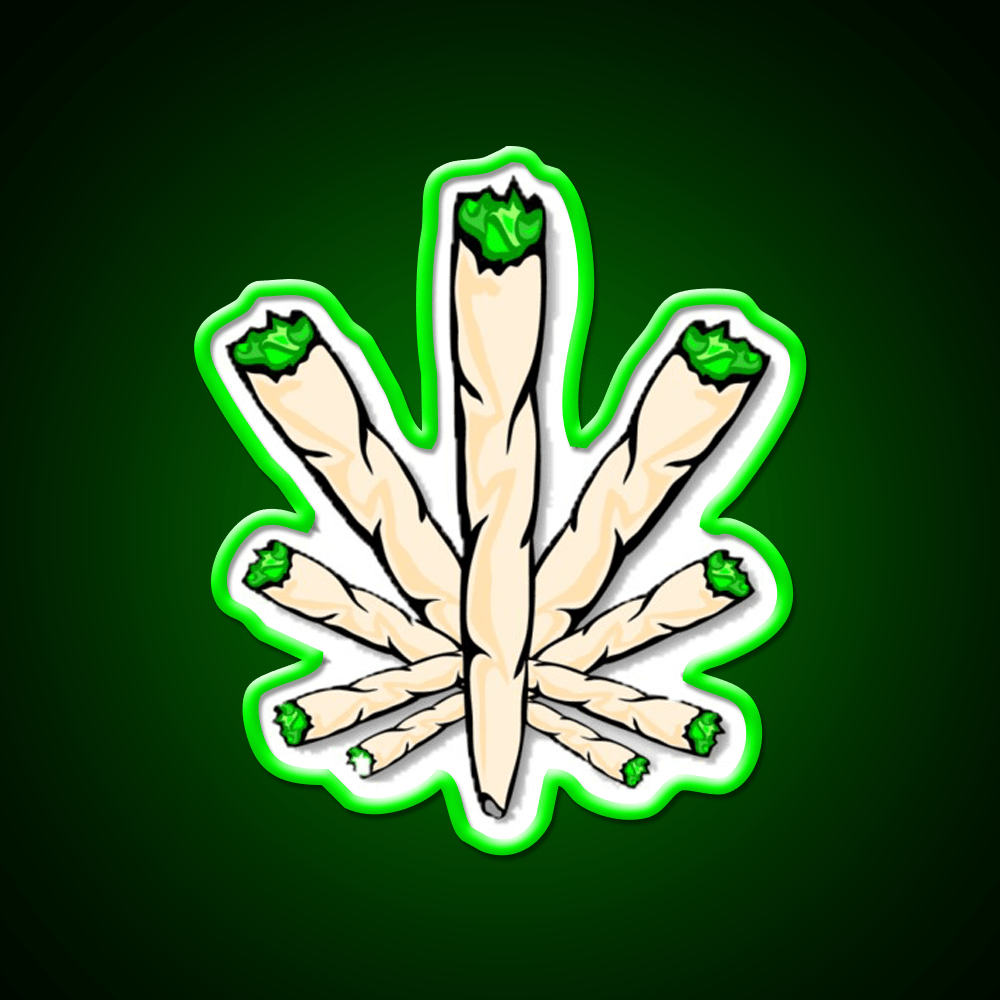 Joint Weed Leaf Hemp Inspired Green Leaf Led Neon Sign Rgb Color - Shineneon