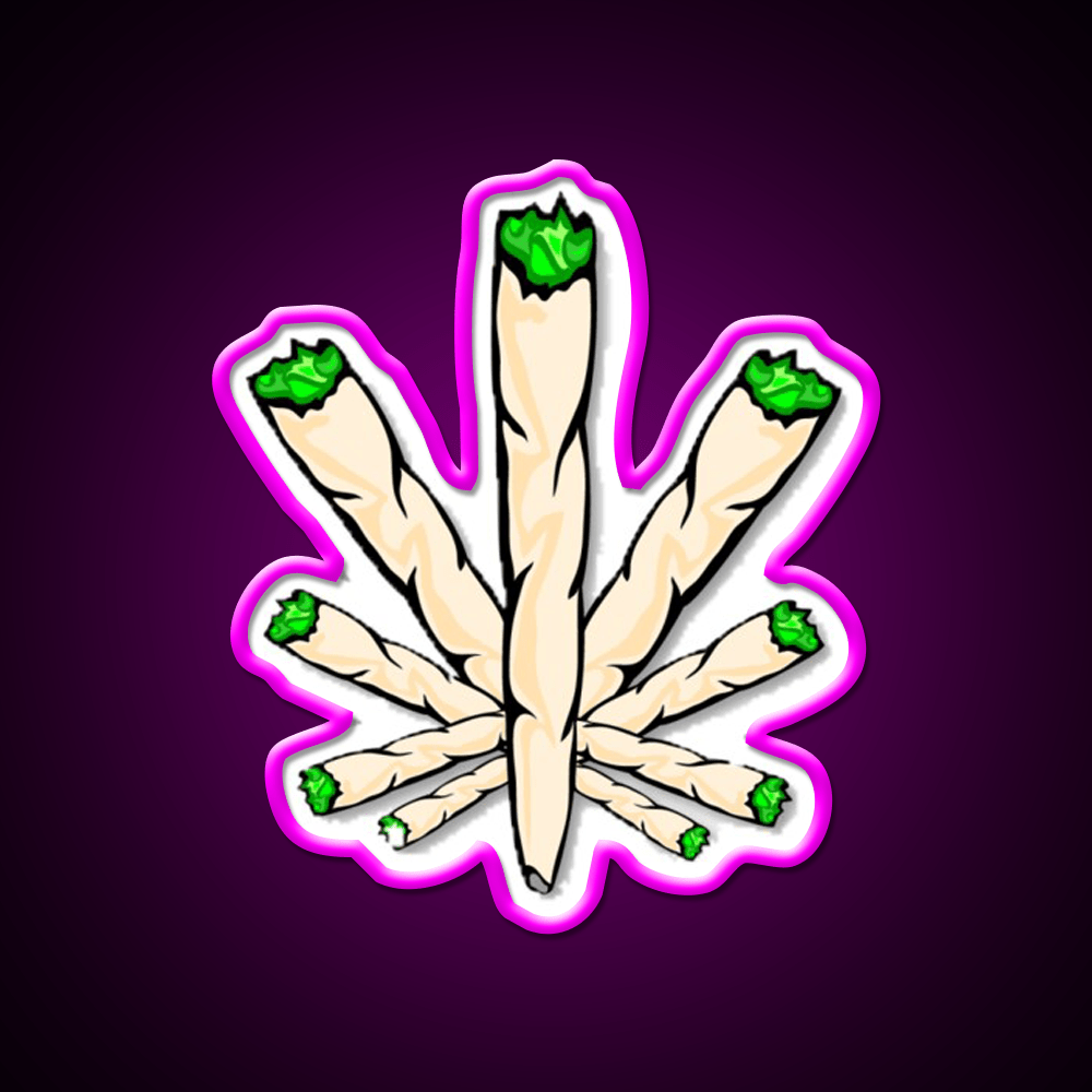 Joint Weed Leaf Hemp Inspired Green Leaf Led Neon Sign Rgb Color - Shineneon
