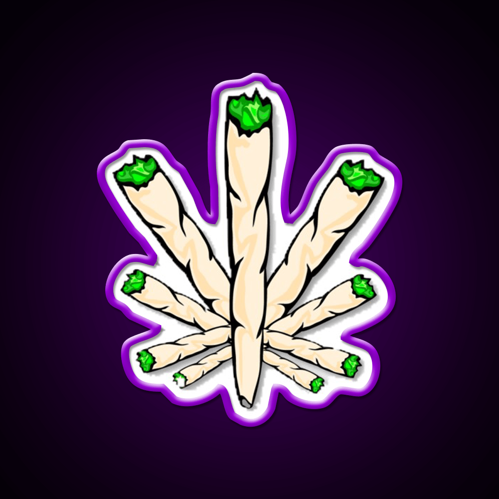 Joint Weed Leaf Hemp Inspired Green Leaf Led Neon Sign Rgb Color - Shineneon