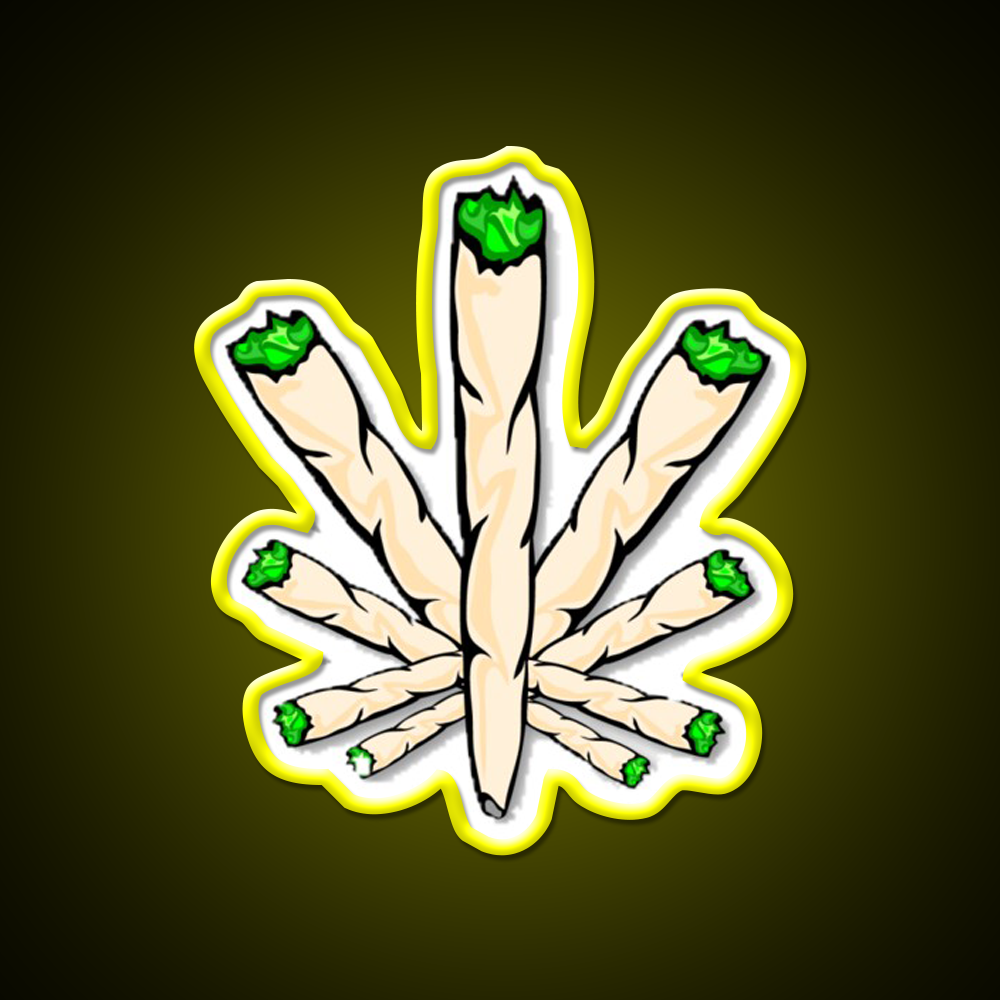 Joint Weed Leaf Hemp Inspired Green Leaf Led Neon Sign Rgb Color - LED neon sign view 7