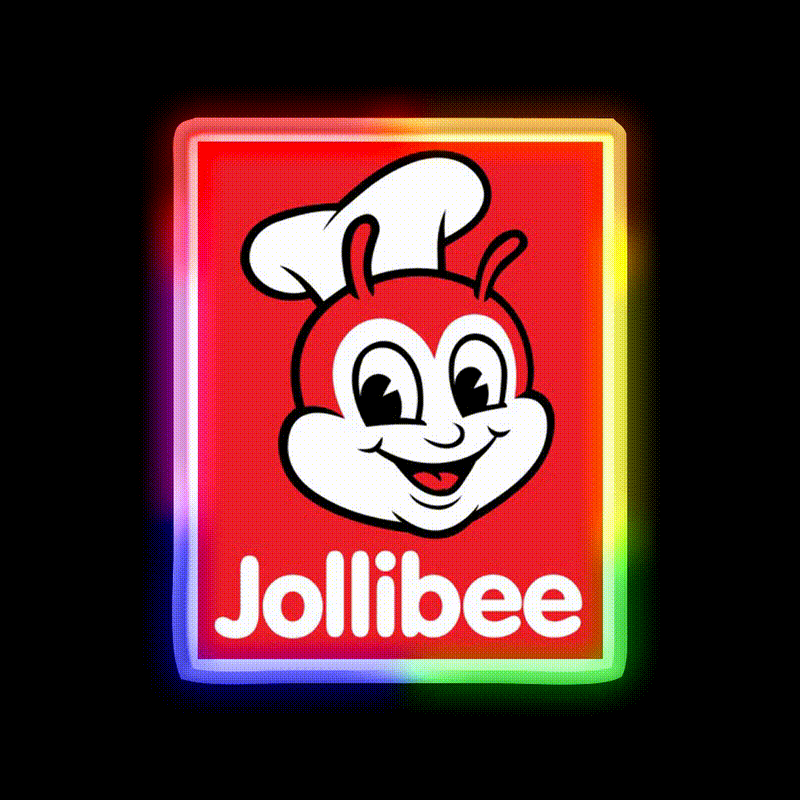 Jollibee Philippines Fast Food Led Neon Sign For Burger Place Rgb Color - LED neon sign close-up detail