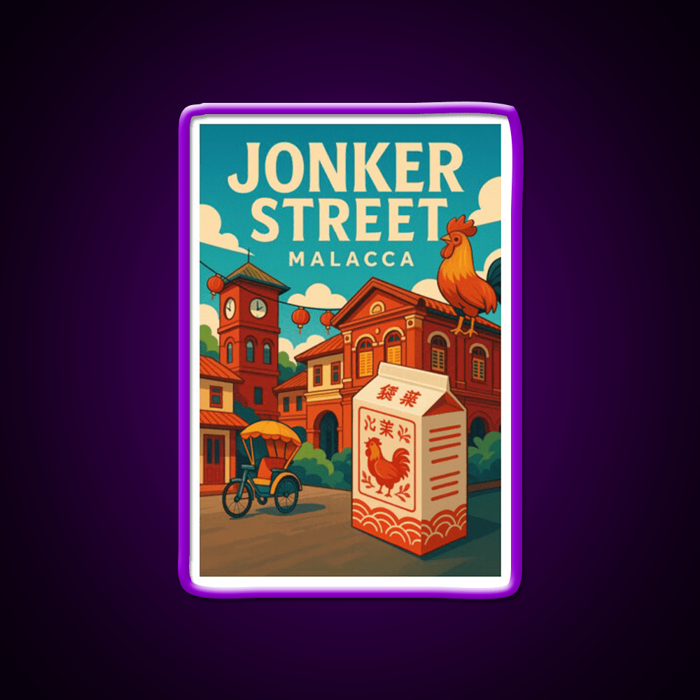Jonker Street Clocktower And Rooster Box Asian Cultural Led Neon Sign Rgb Color - Shineneon