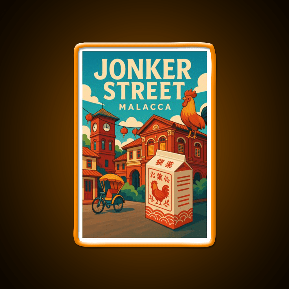 Jonker Street Clocktower And Rooster Box Asian Cultural Led Neon Sign Rgb Color - Shineneon