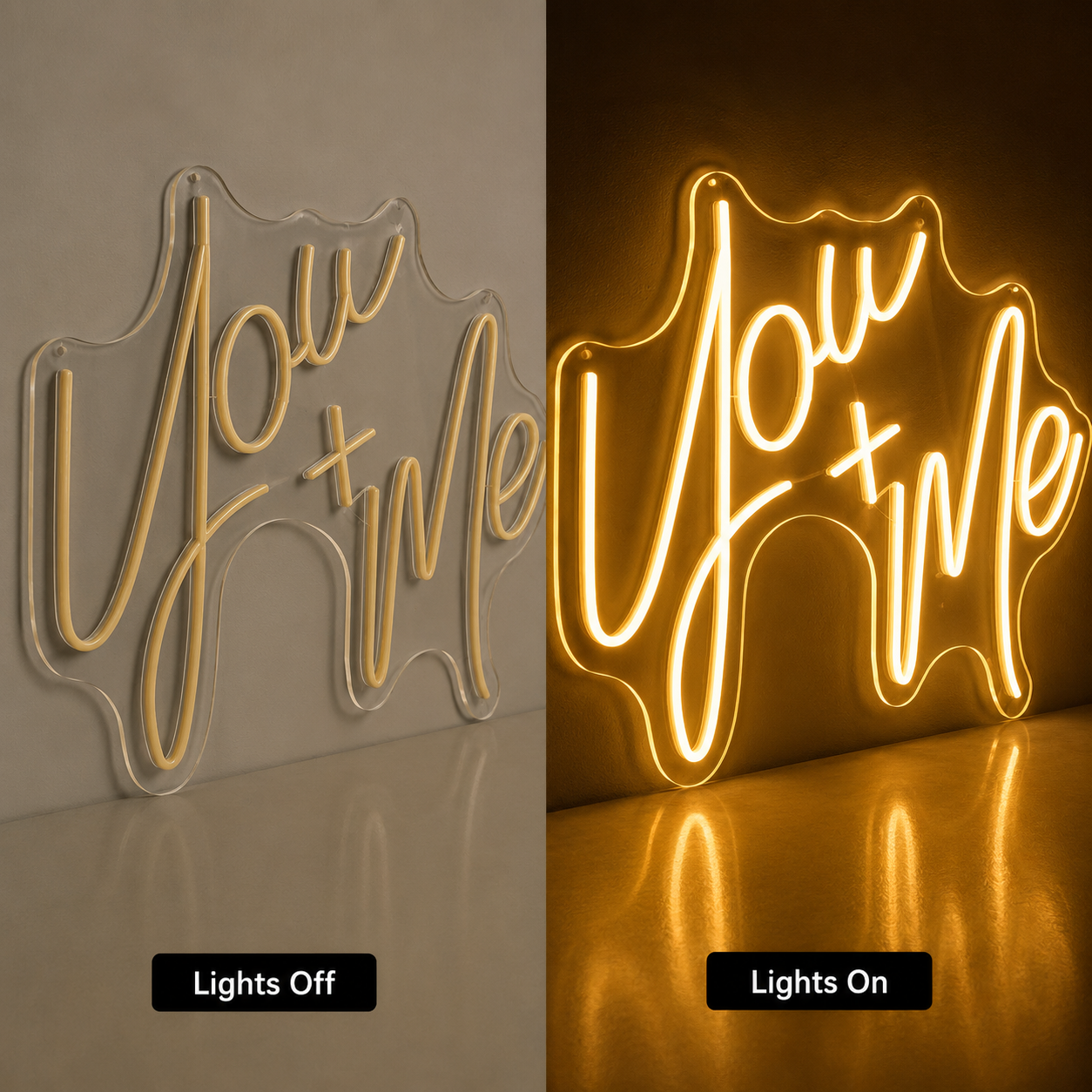 Joy And Time LED Neon Sign - 06 Day Night Comparison