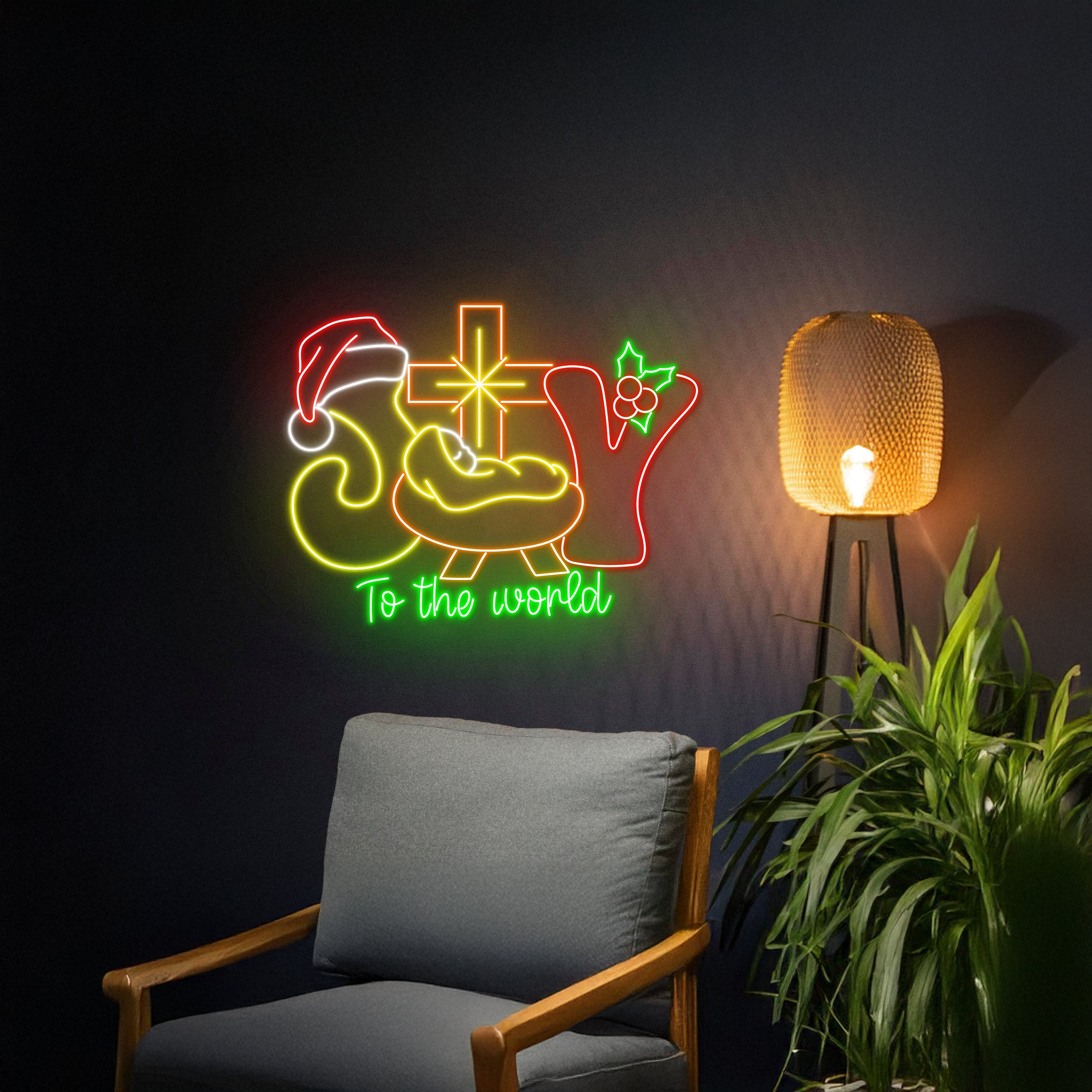 Joy To The World Jesus Cross Neon Sign | Shineneon