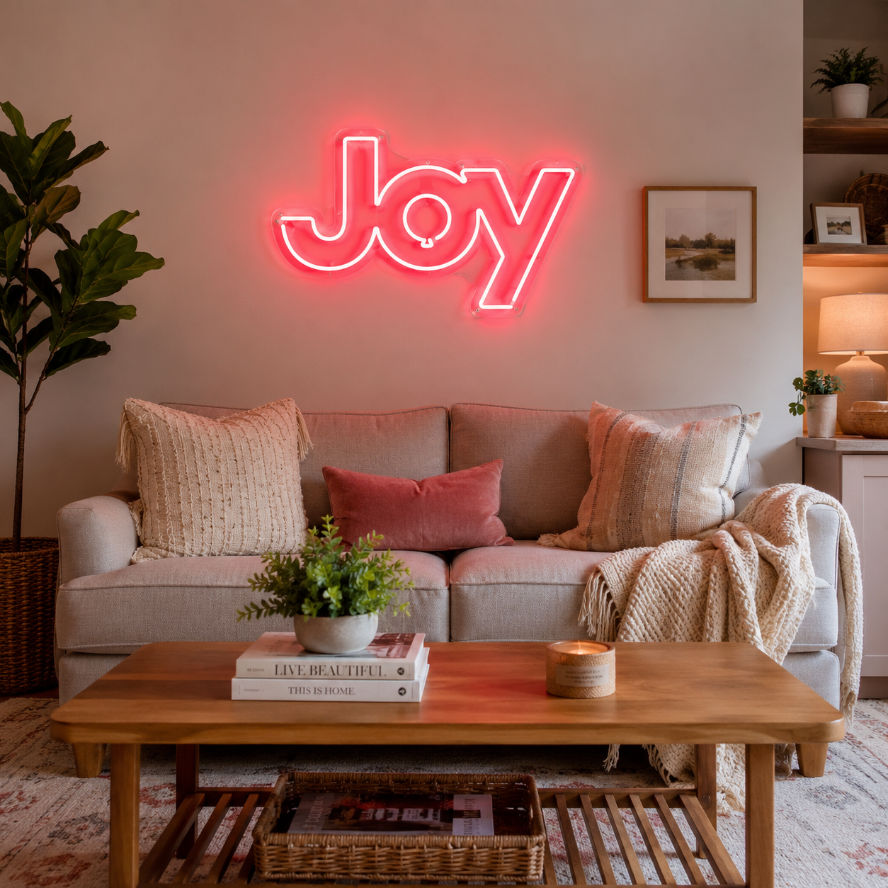 Joy Wall Decor LED Neon Sign - 03 Real Lifestyle Scene