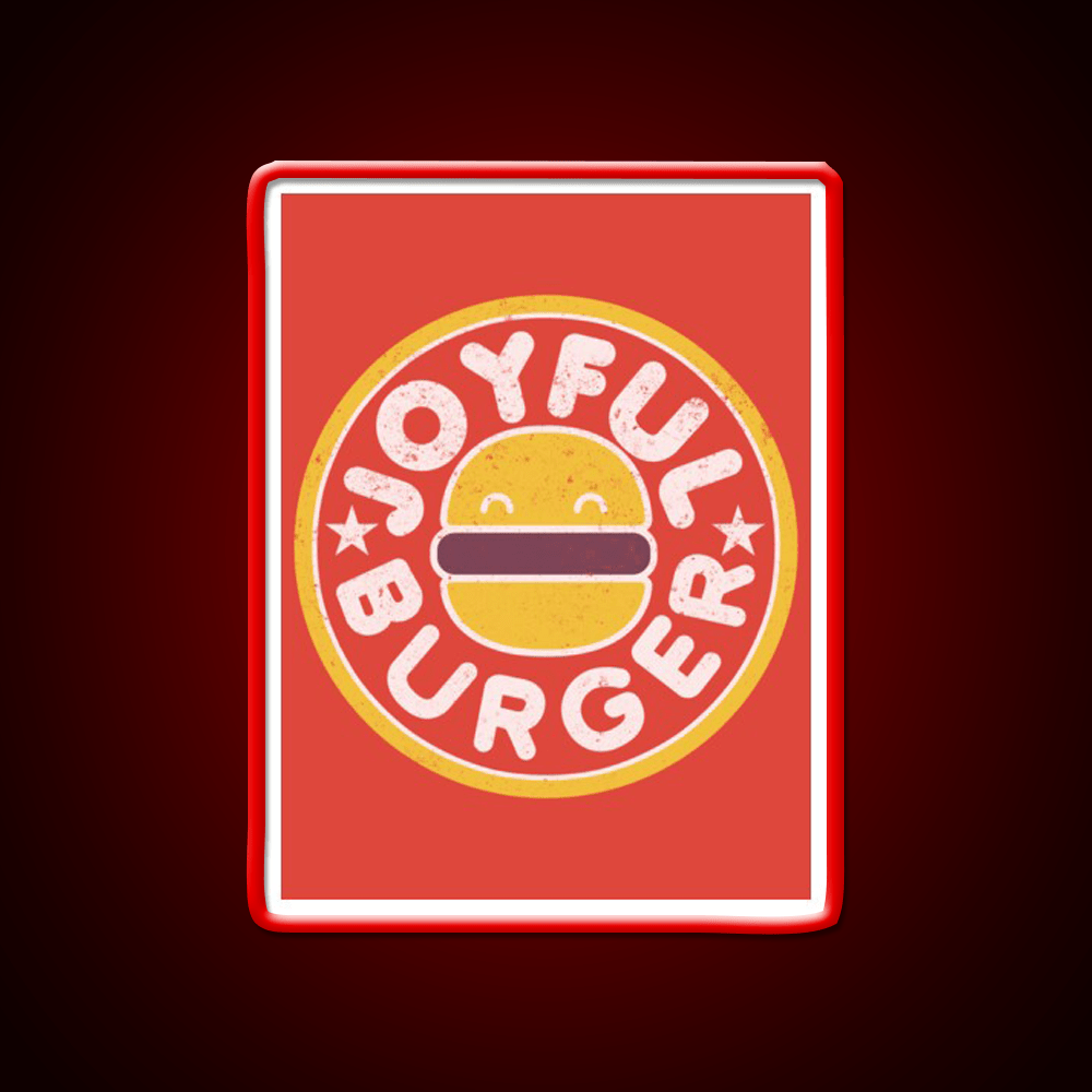 Joyful Burger Fast Food Led Neon Sign For Burger Place Rgb Color - Shineneon