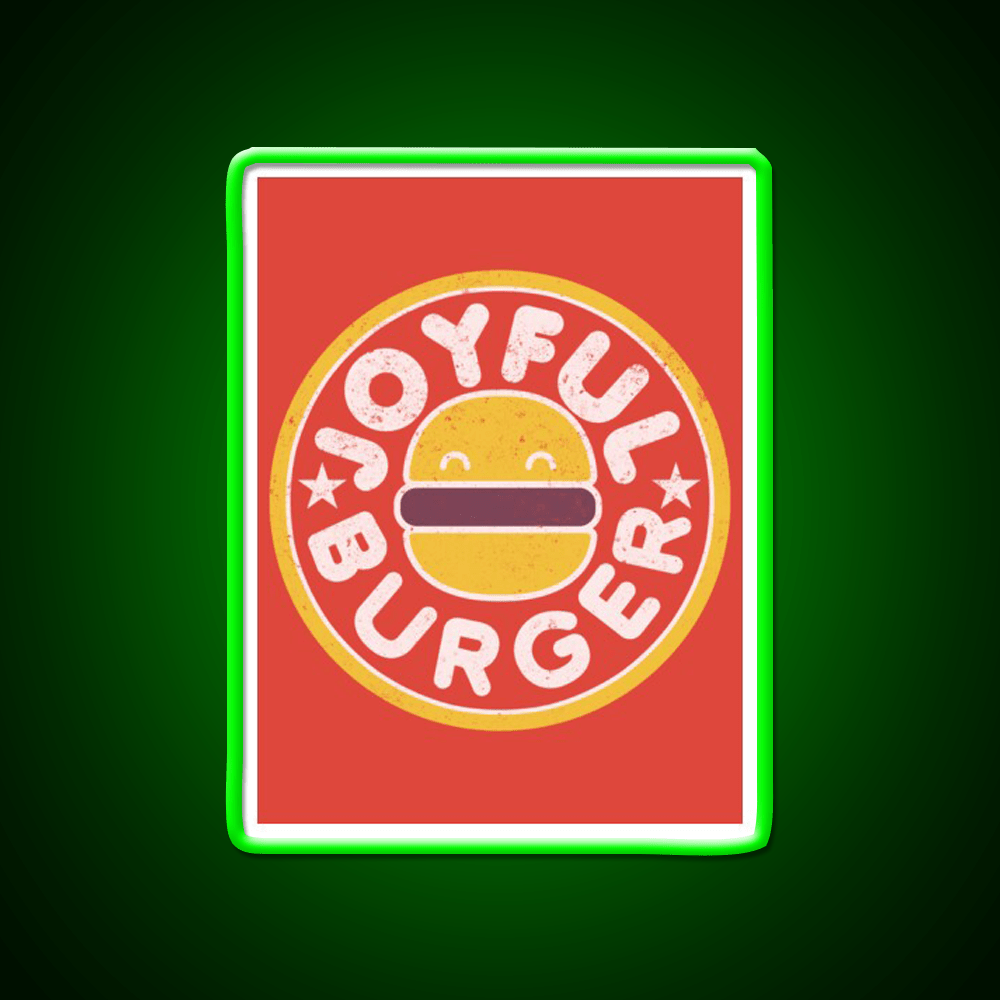 Joyful Burger Fast Food Led Neon Sign For Burger Place Rgb Color - Shineneon
