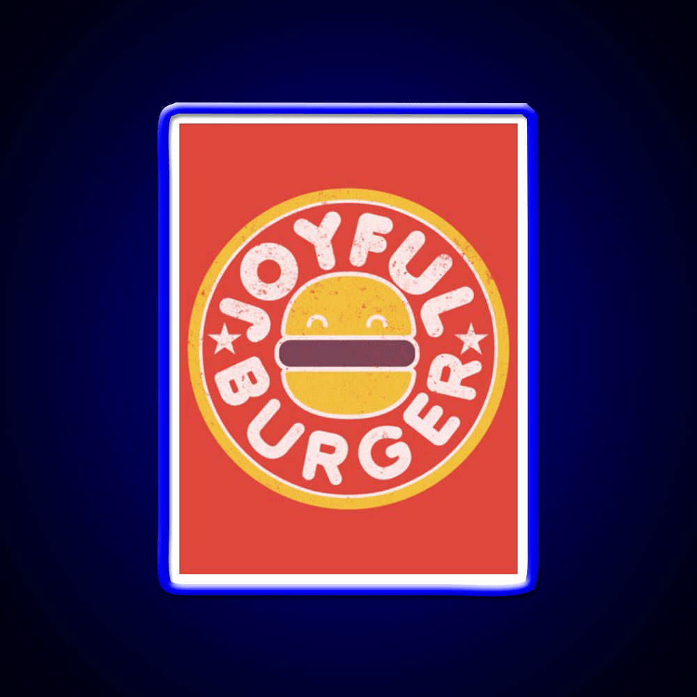 Joyful Burger Fast Food Led Neon Sign For Burger Place Rgb Color - Shineneon