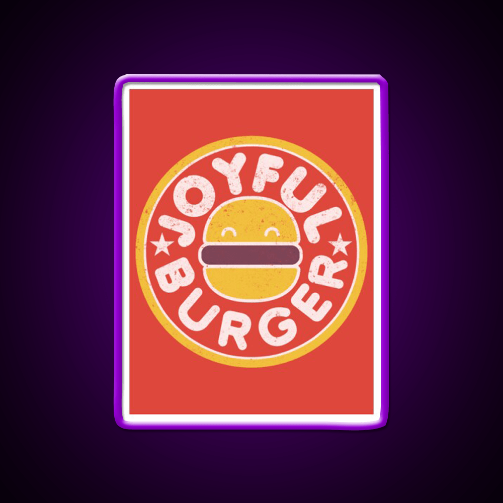 Joyful Burger Fast Food Led Neon Sign For Burger Place Rgb Color - Shineneon