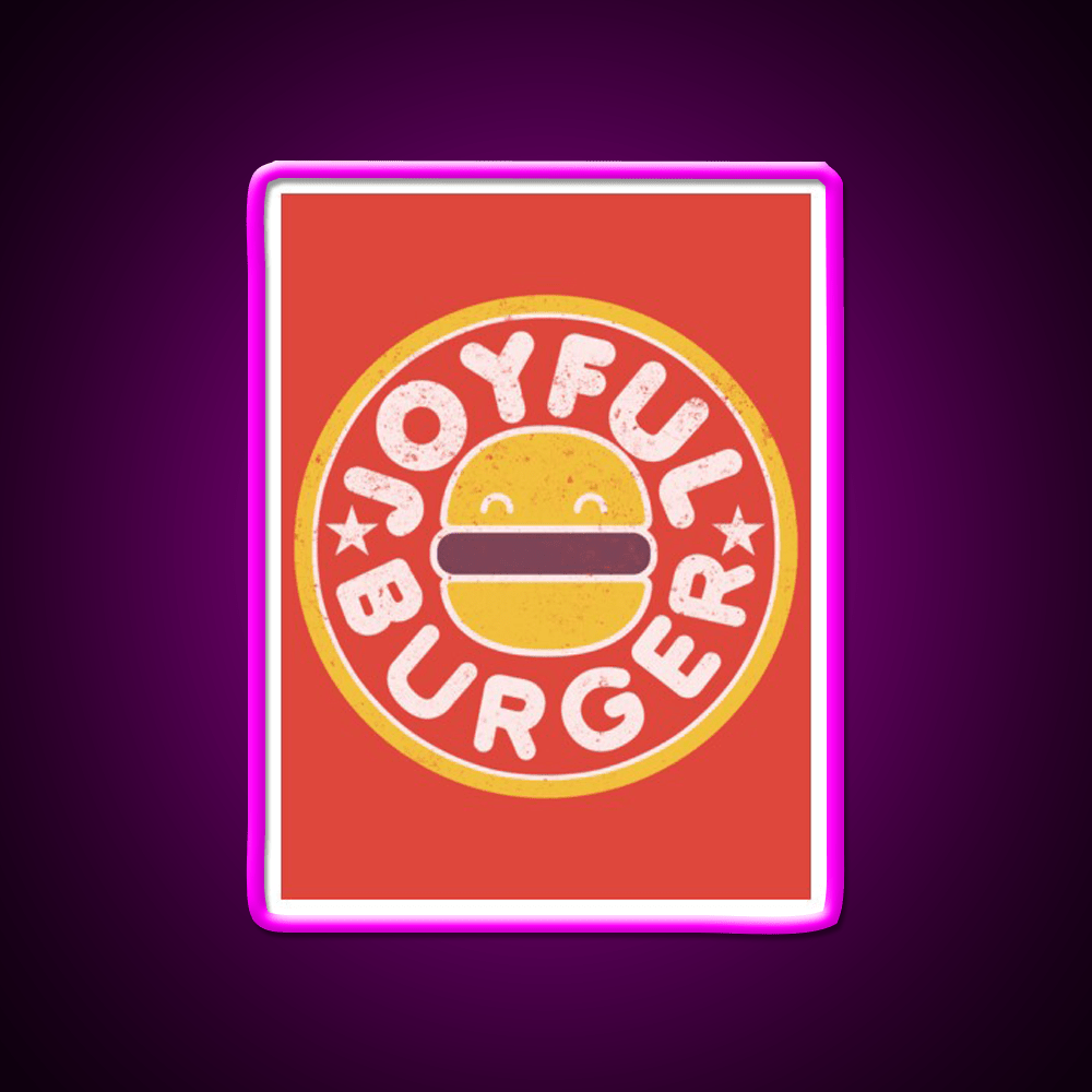 Joyful Burger Fast Food Led Neon Sign For Burger Place Rgb Color - Shineneon