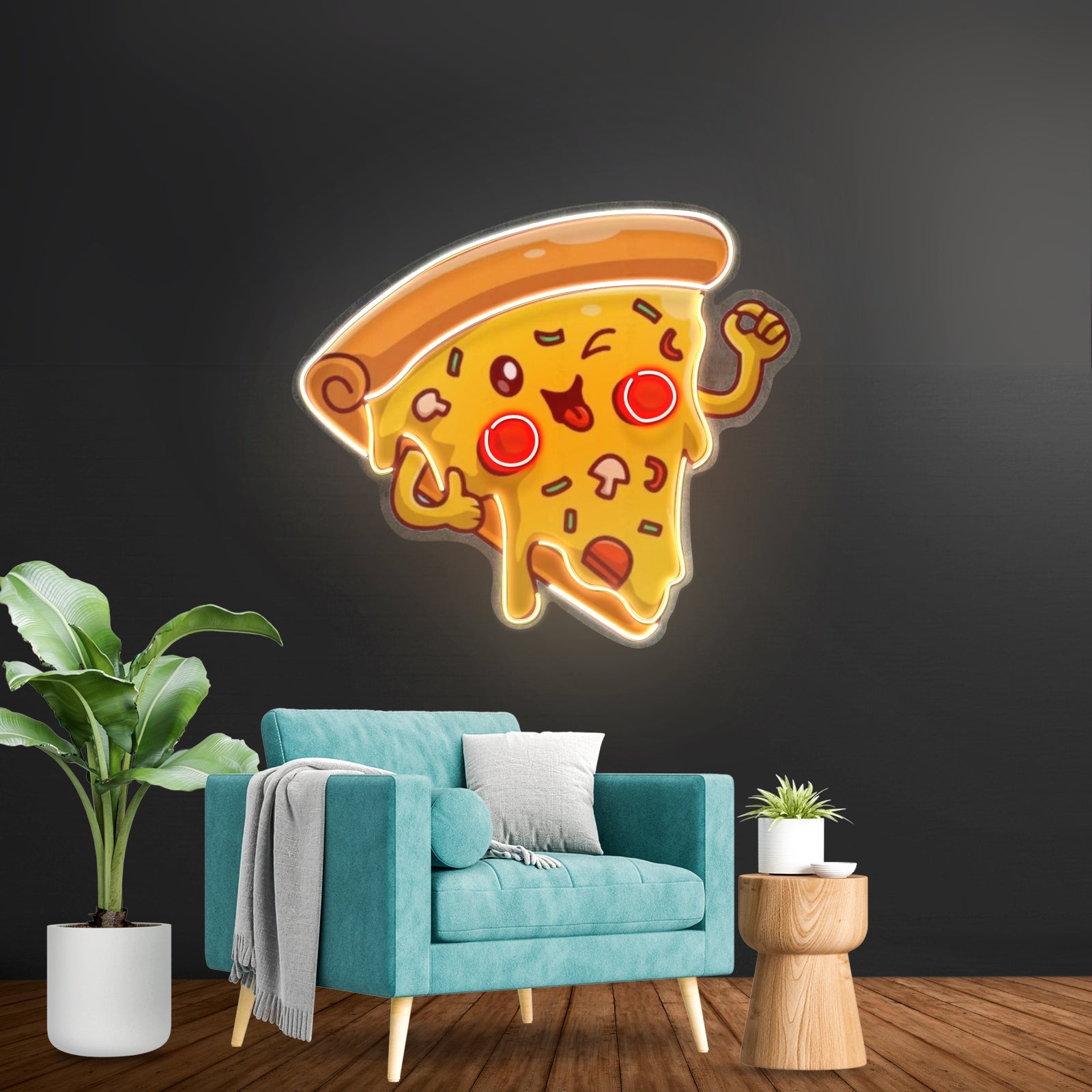 Joyful Pizza Custom Led Signs Artwork For Sale - Shineneon