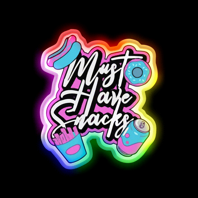 Jstu Must Have Snack Food Snack Food Led Neon Sign Rgb Color - LED neon sign close-up detail