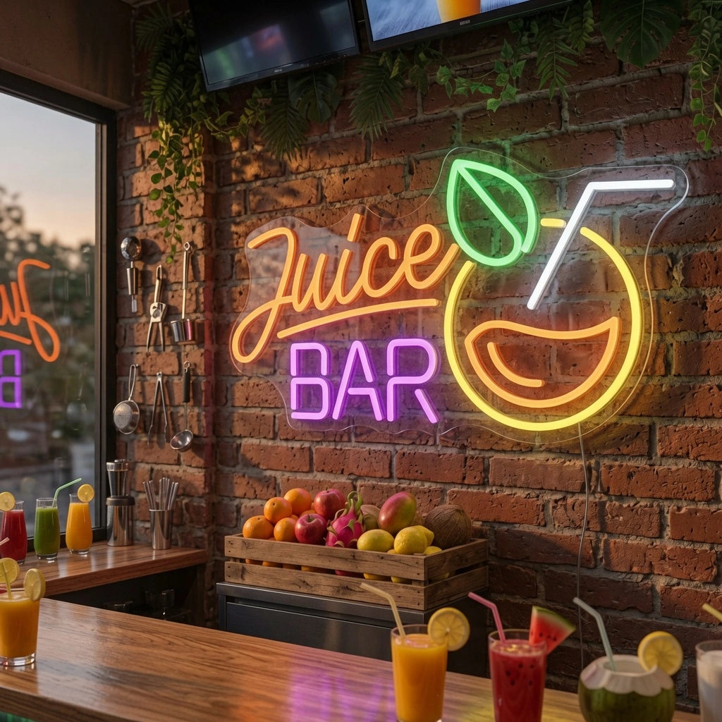 Juice Bar LED Neon Sign Wall Neon Sign - 03 Real Lifestyle Scene