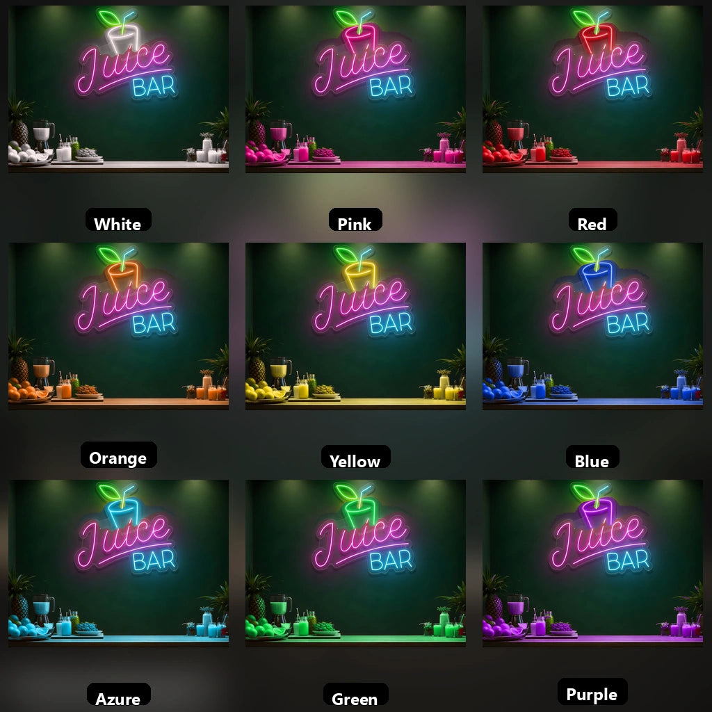 Juice Bar Room Decor LED Neon Sign - 05 Color Grid