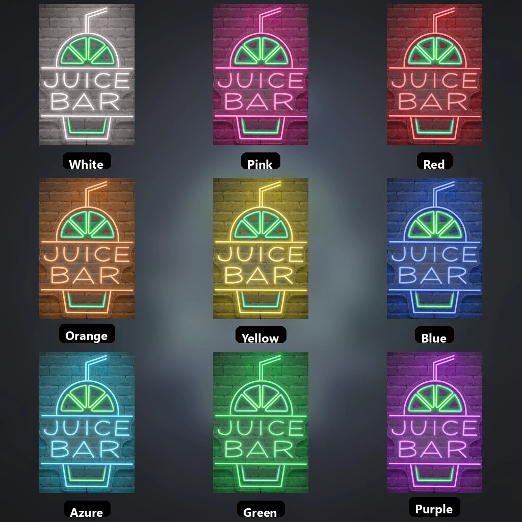 Juice Bar Wall Art LED Neon Sign - 05 Color Grid