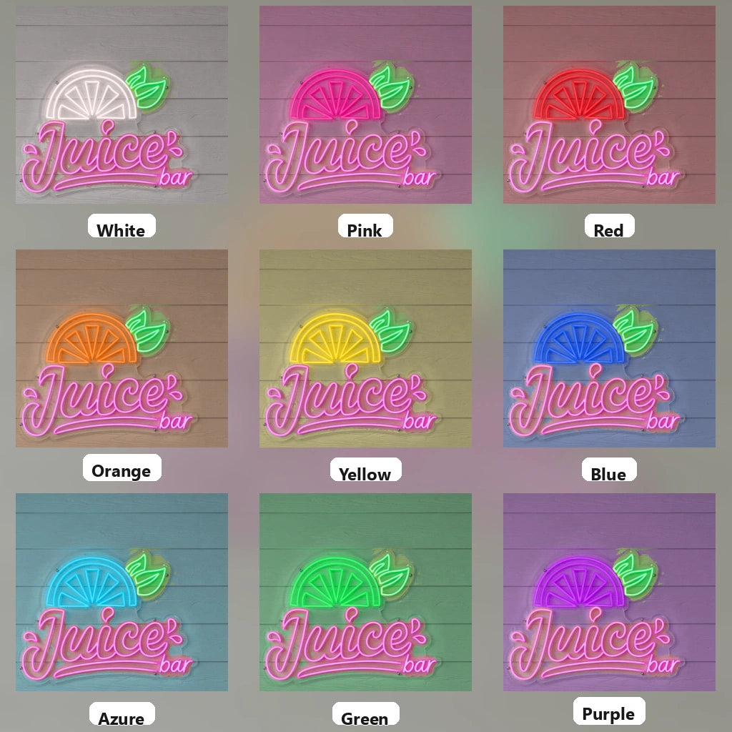 Juice Hangs Wall Decor LED Neon Sign - 05 Color Grid