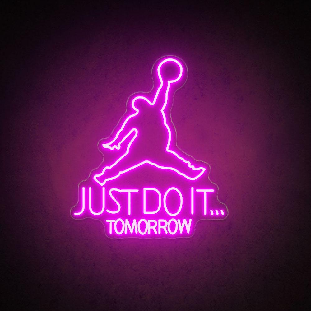 Jumping Dunk Just Do It Tomorrow White Led Neon Sign For Gym Sports Studio | Shineneon