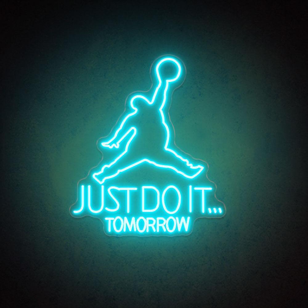 Jumping Dunk Just Do It Tomorrow White Led Neon Sign For Gym Sports Studio | Shineneon