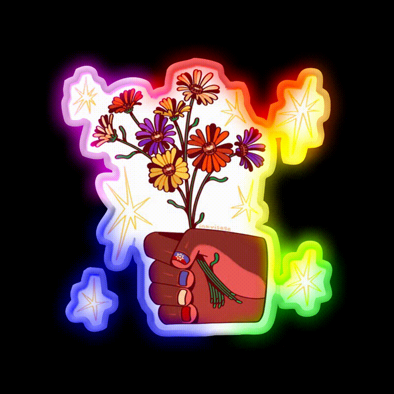 Juneteenth 2025 Nail Salon Led Neon Sign Rgb Color - LED neon sign close-up detail