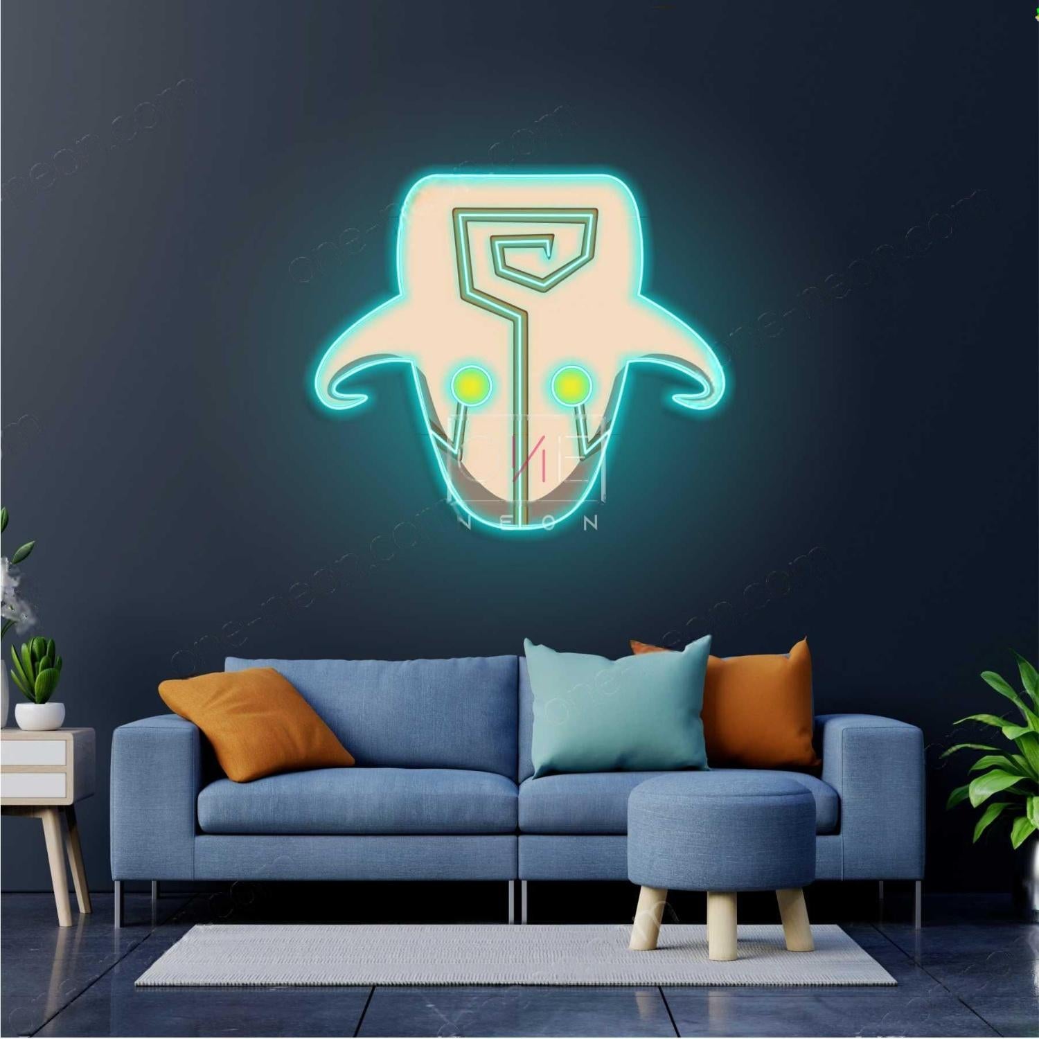 Junggernaut Green-Yellow Bull Skull Led Neon Sign For Home Wall Decor | Shineneon