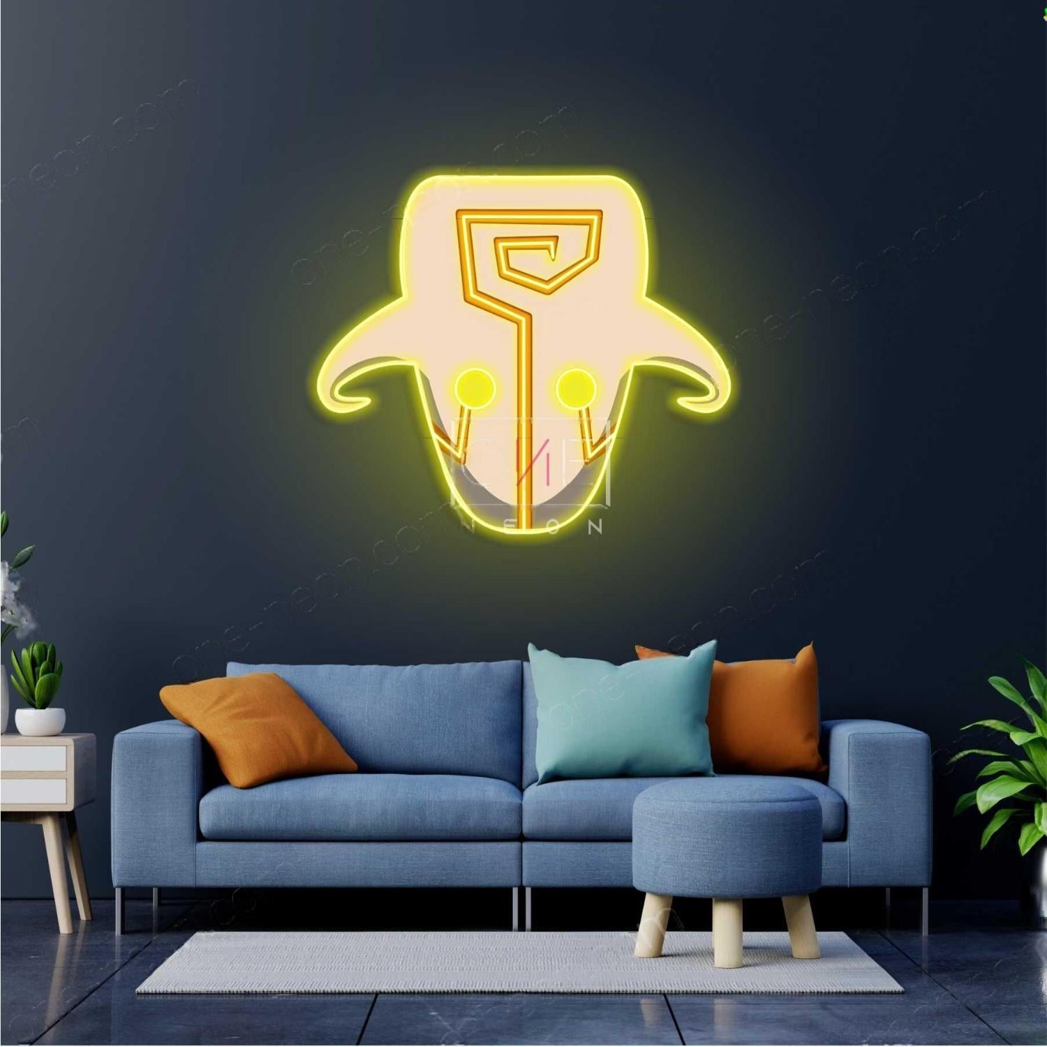 Junggernaut Green-Yellow Bull Skull Led Neon Sign For Home Wall Decor | Shineneon