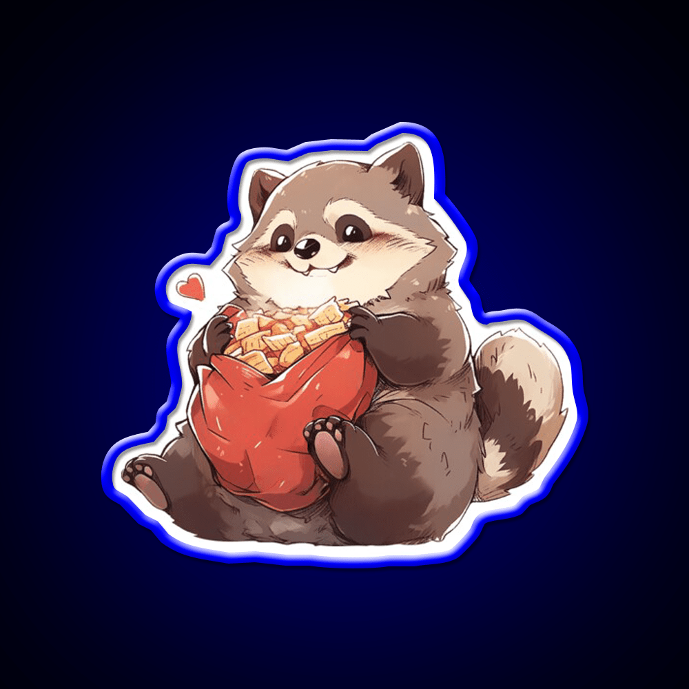 Junk Food Joy Raccoon Snack Food Led Neon Sign Rgb Color - Shineneon
