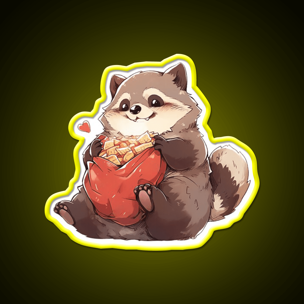 Junk Food Joy Raccoon Snack Food Led Neon Sign Rgb Color - Shineneon