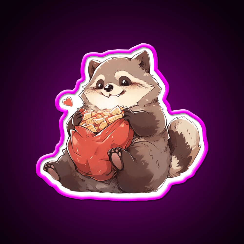 Junk Food Joy Raccoon Snack Food Led Neon Sign Rgb Color - Shineneon