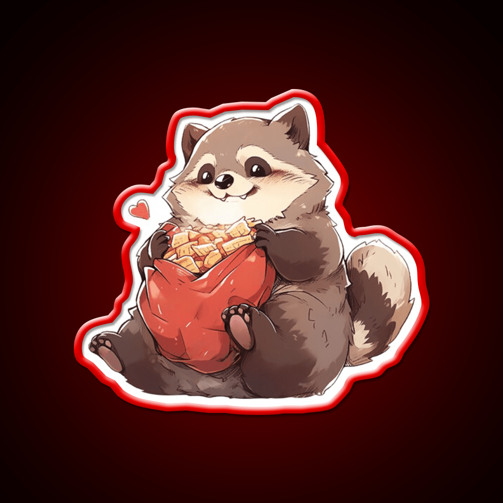 Junk Food Joy Raccoon Snack Food Led Neon Sign Rgb Color - Shineneon