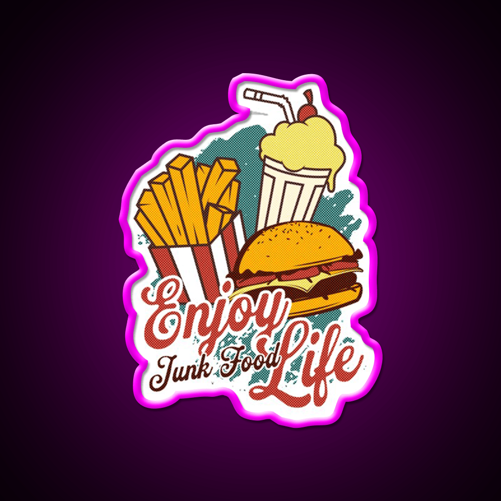 Junk Food Soul Food Fast Food Led Neon Sign For Burger Place Rgb Color - Shineneon