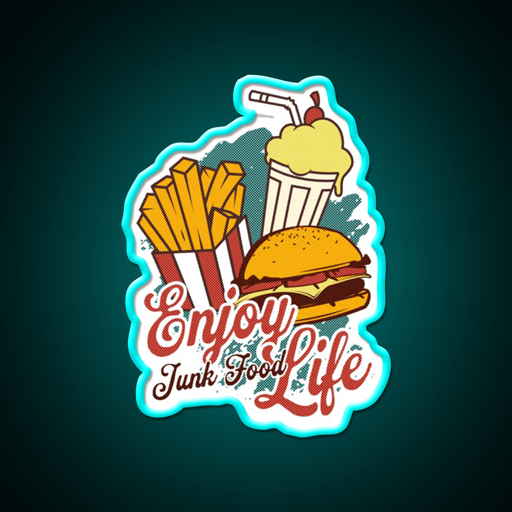 Junk Food Soul Food Fast Food Led Neon Sign For Burger Place Rgb Color - Shineneon