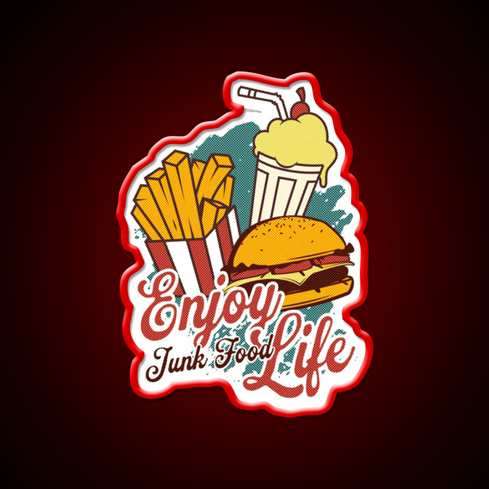 Junk Food Soul Food Fast Food Led Neon Sign For Burger Place Rgb Color - Shineneon