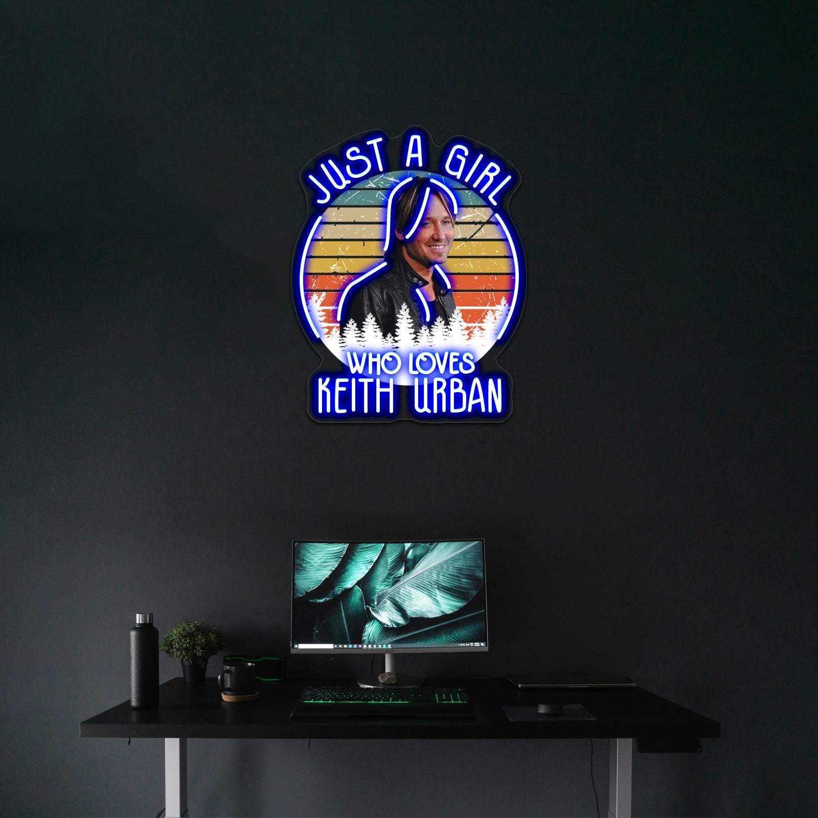Just A Girl Who Loves Keith Art Urban Artwork Neon Signs For Sale - Shineneon
