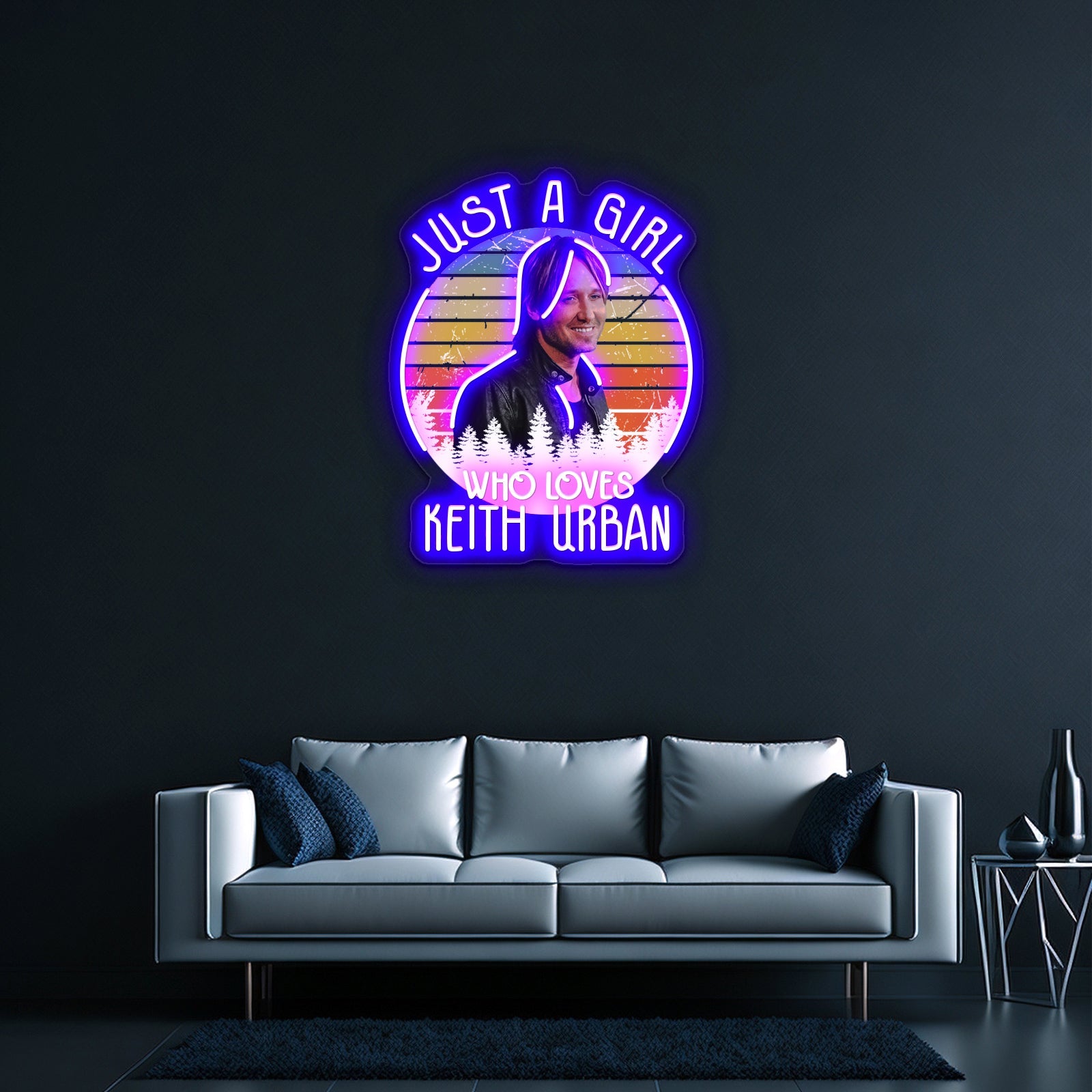 Just A Girl Who Loves Keith Art Urban Artwork Neon Signs For Sale - Shineneon