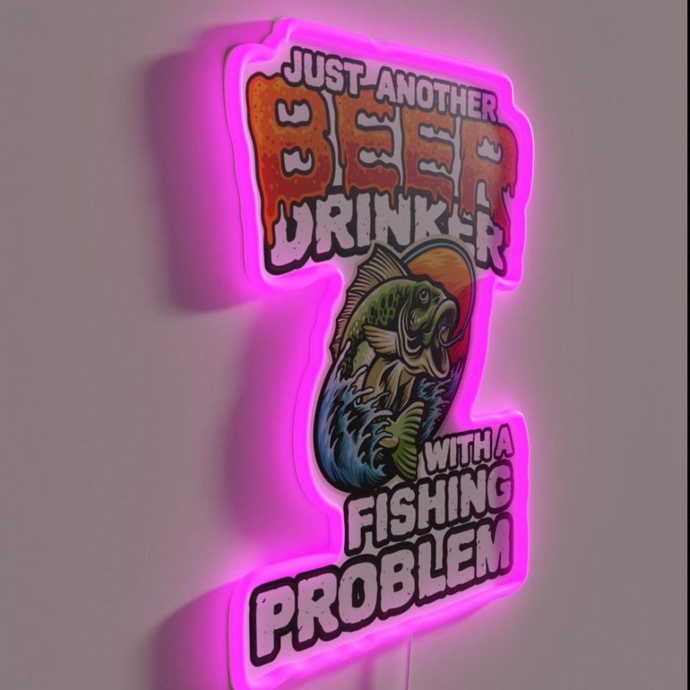 Just Another Beer Drinker With A Fishing Problem Bass Rgb Led Neon Sign - LED neon sign close-up detail