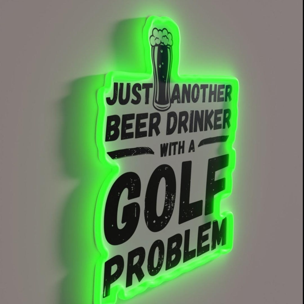 Just Another Beer Drinker With A Golf Drinker Golf Rgb Led Neon Sign - LED neon sign close-up detail
