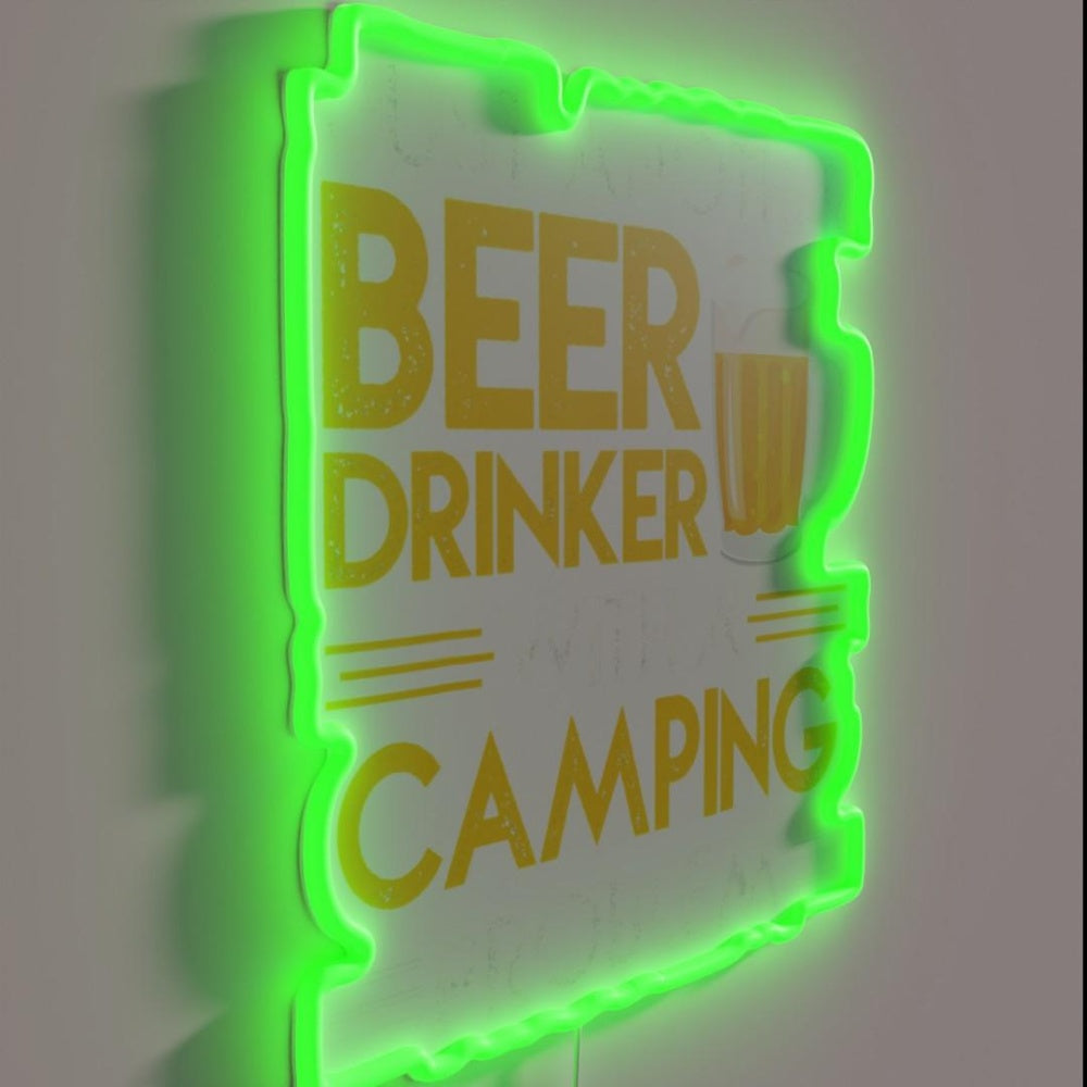 Just Another Beer Drinker With Camping Rgb Led Neon Sign - LED neon sign close-up detail