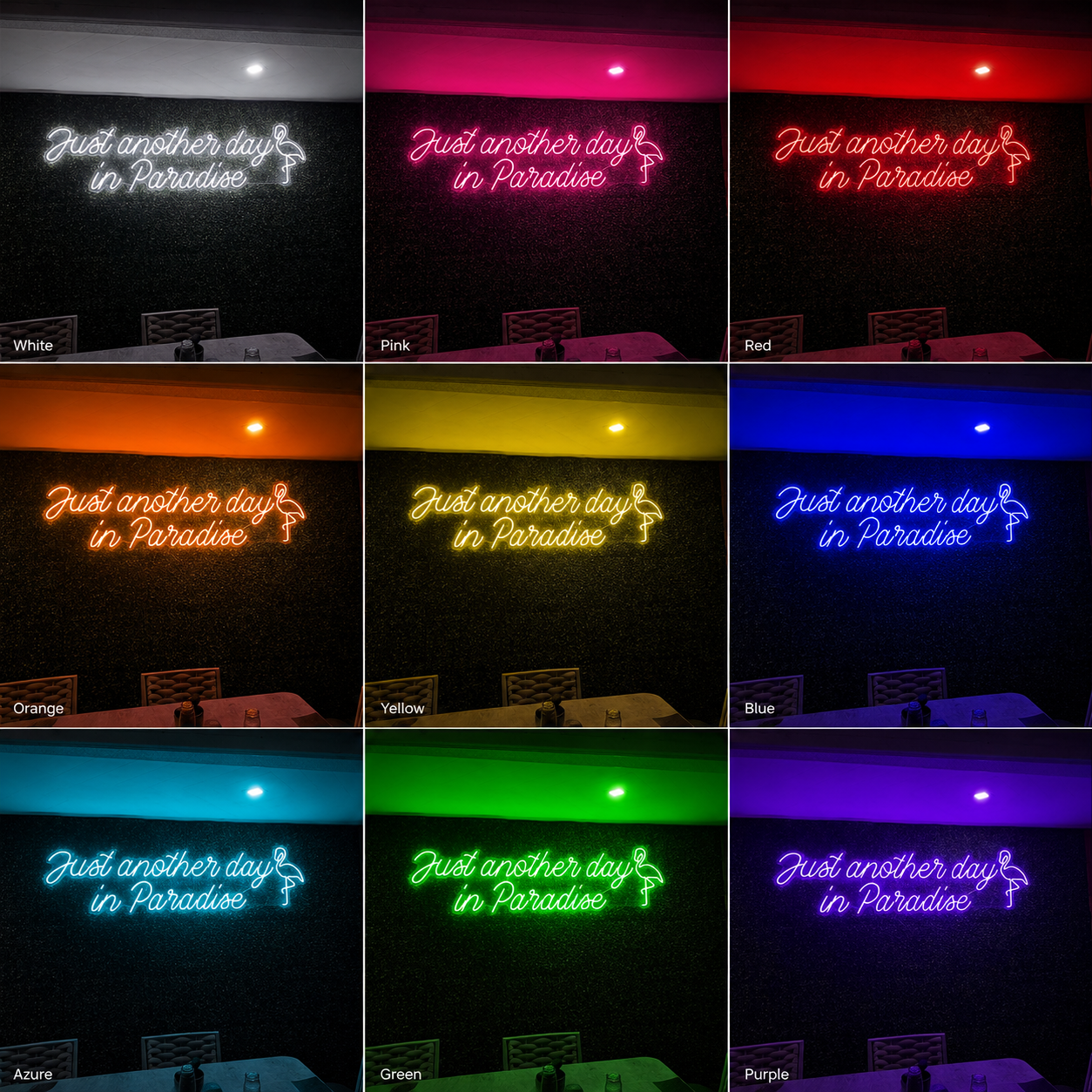 Just Another Day Wall Decor LED Neon Sign - 05 Color Grid