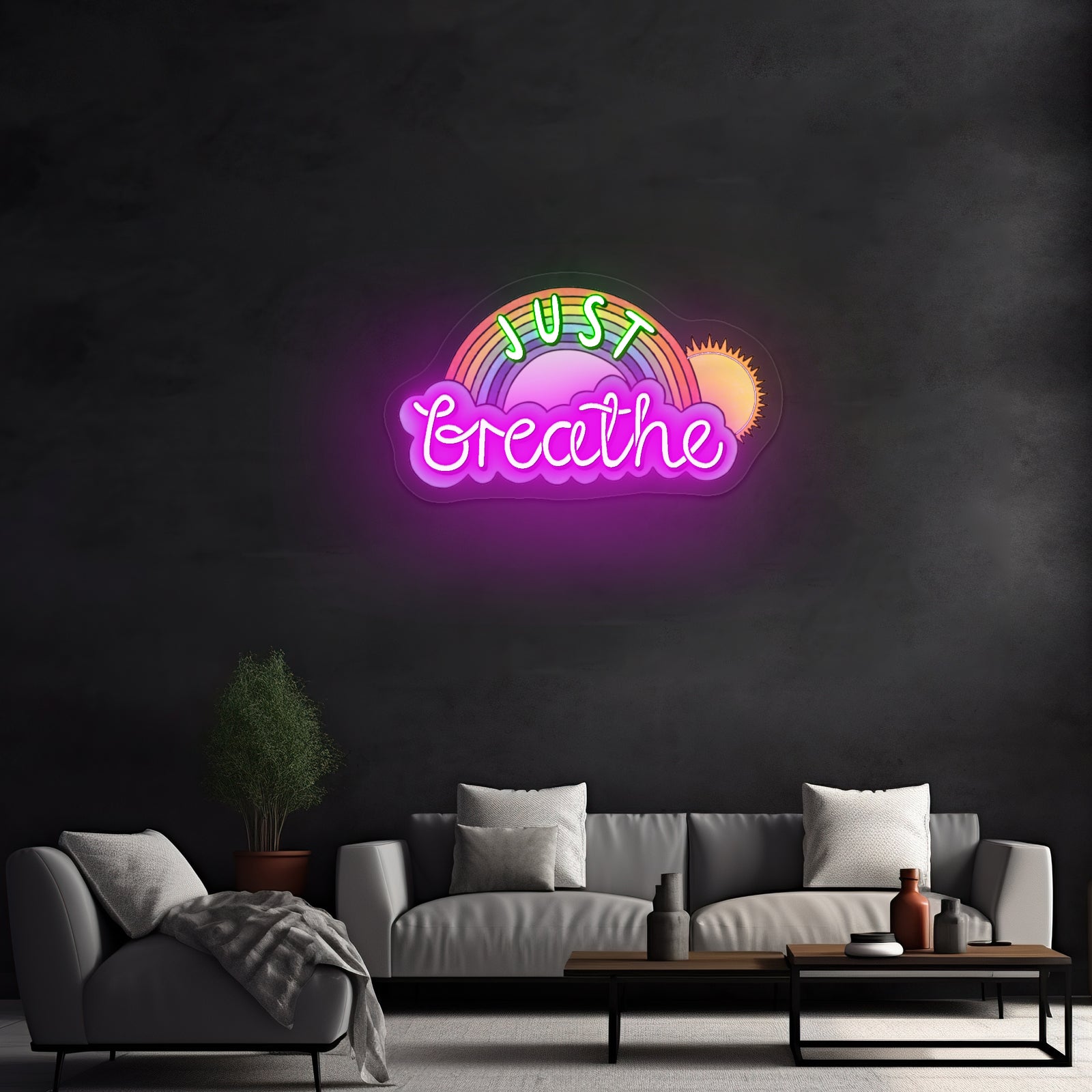 Just Breathe Artwork Cheap Neon Signs