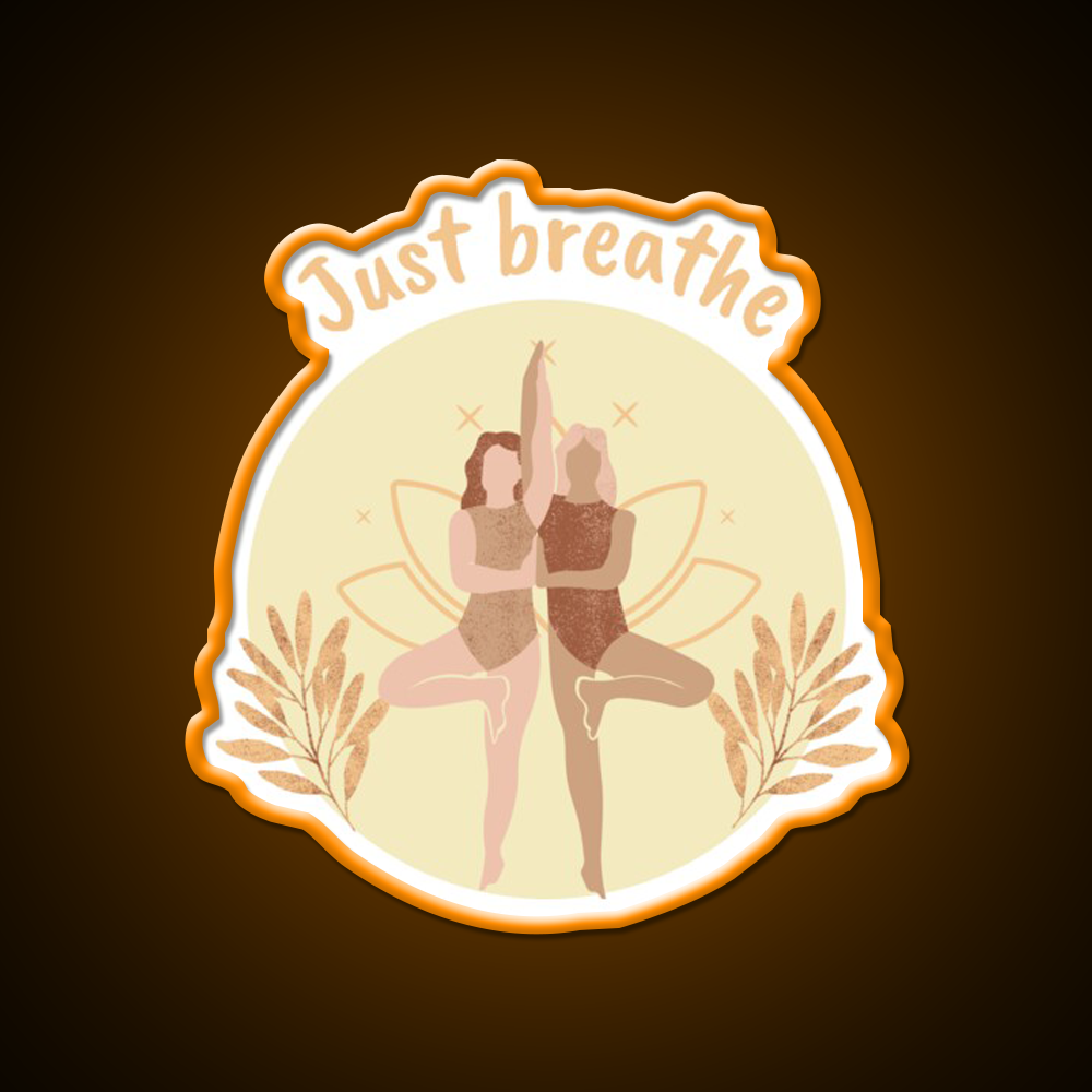 Just Breathe Yoga Led Neon Sign For Wellness Space Rgb Color