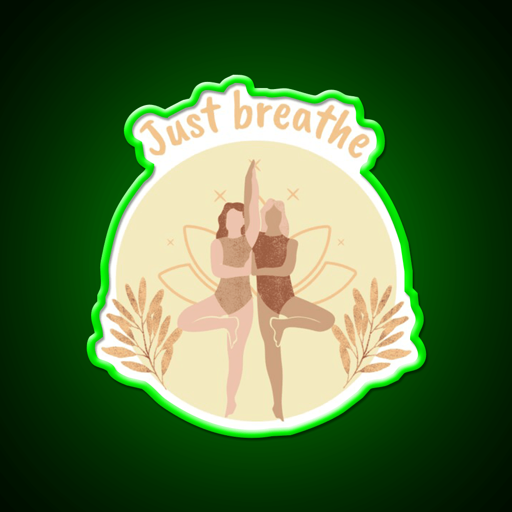 Just Breathe Yoga Led Neon Sign For Wellness Space Rgb Color - Shineneon