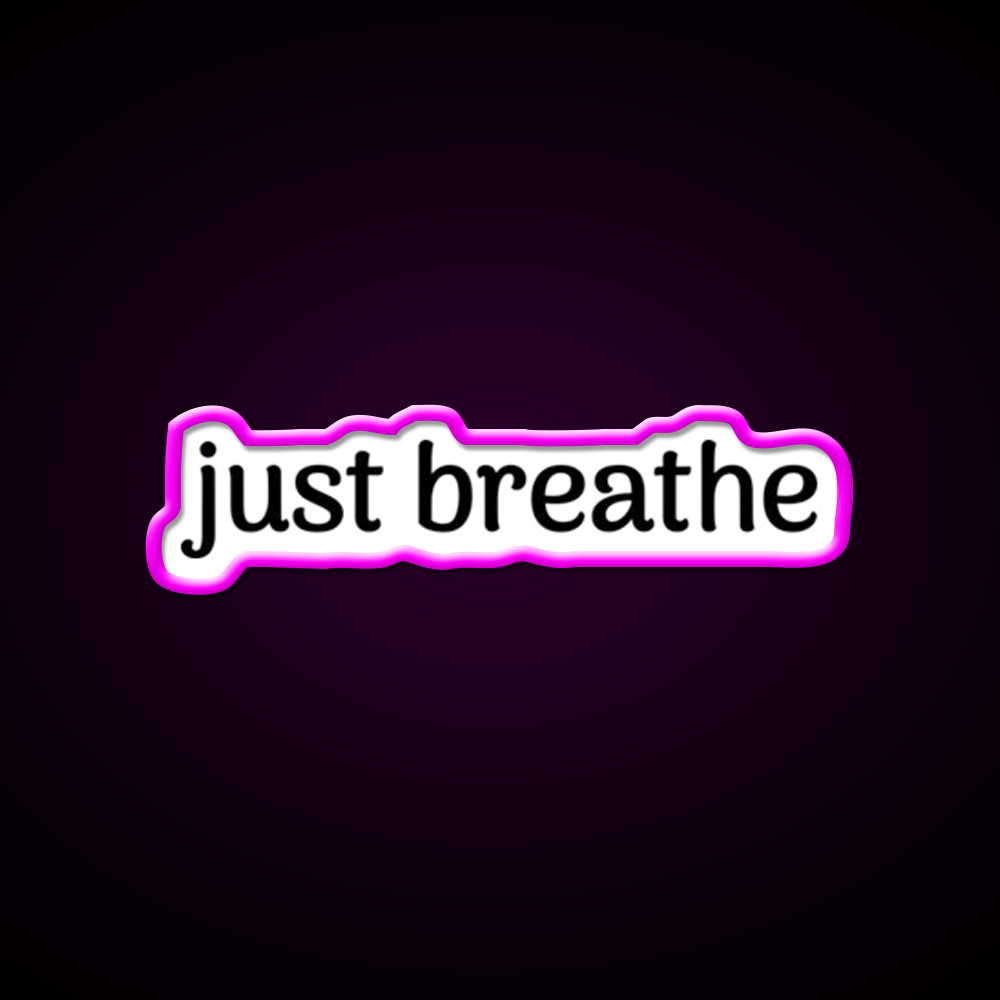 Just Breathe Yoga Quotes Yoga Led Neon Sign For Wellness Space Rgb Color